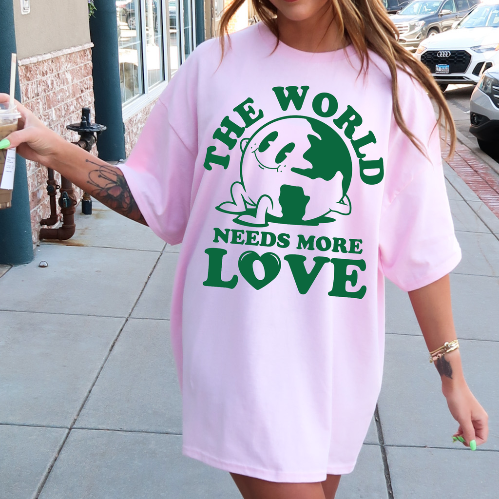 The World Needs More Love Comfort Color Graphic - Adult & Kids T-Shirts, Sweatshirts & Hoodies apparel design preview 1