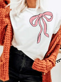 Pink Ribbon Bow Graphic - Adult & Kids T-Shirts, Sweatshirts & Hoodies apparel design preview 1