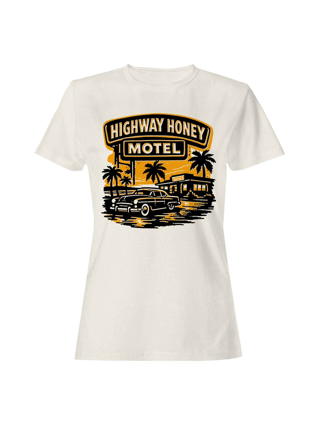 Roadtrip USA Highway Honey Motel Retro Art Women's - Adult & Kids T-Shirts, Sweatshirts & Hoodies apparel design preview 1