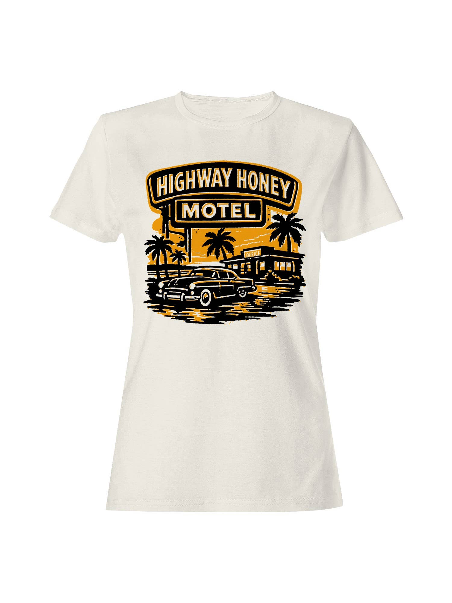 Roadtrip USA Highway Honey Motel Retro Art Women's - Adult & Kids T-Shirts, Sweatshirts & Hoodies apparel design preview 1