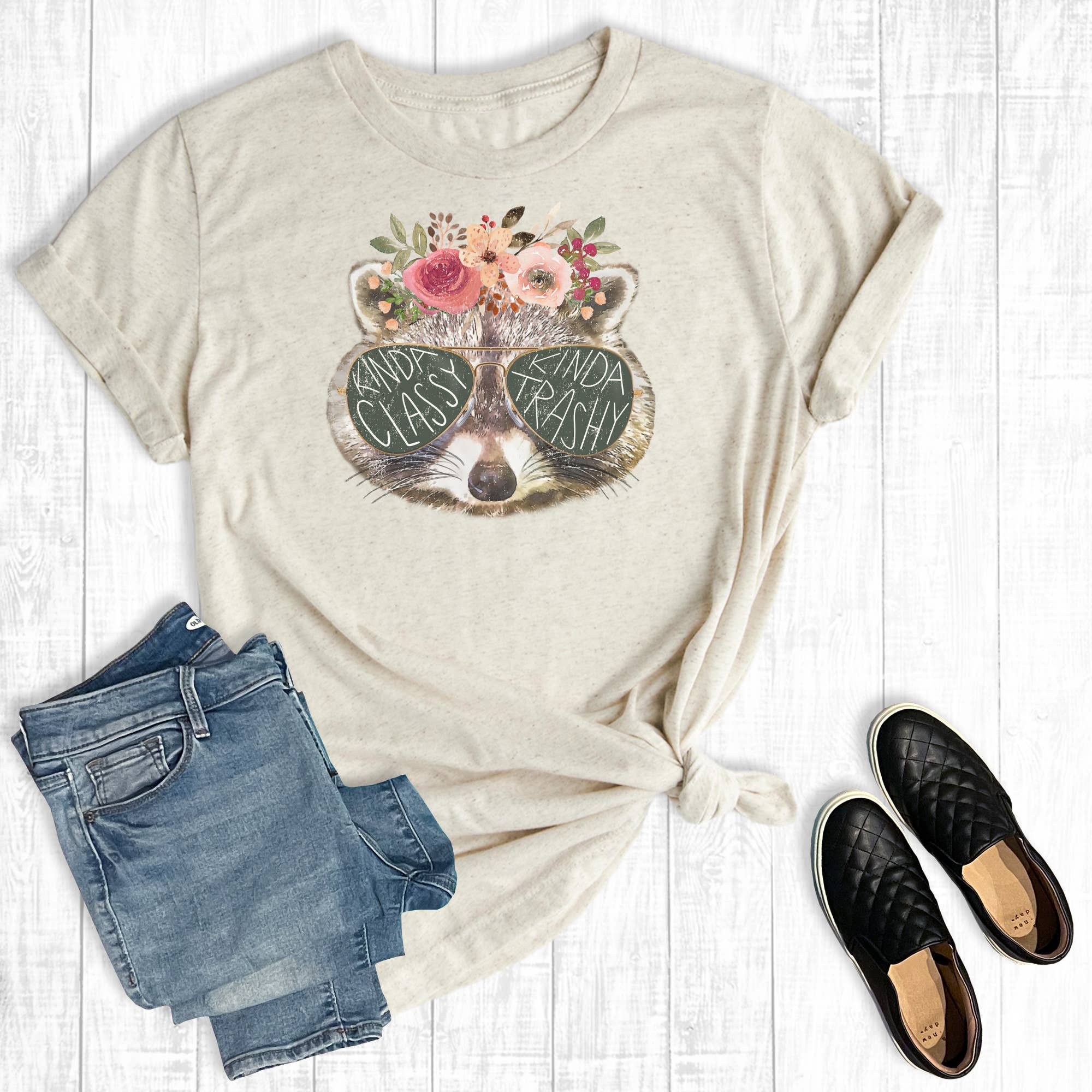 Funny Kinda Classy Trashy Racoon Graphic - Adult & Kids T-Shirts, Sweatshirts & Hoodies apparel design preview 1
