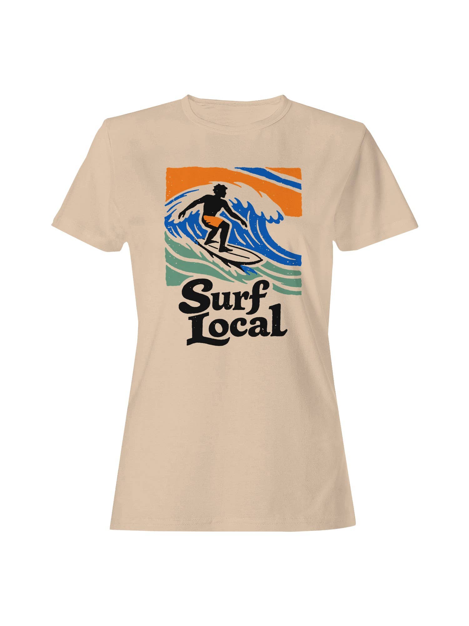 Surf Local Wave Rider Design Women's - Adult & Kids T-Shirts, Sweatshirts & Hoodies apparel design preview 1