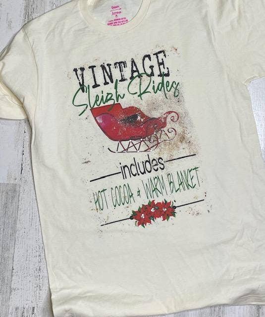 Vintage Sleigh Rides - Adult & Kids T-Shirts, Sweatshirts & Hoodies apparel design preview 1