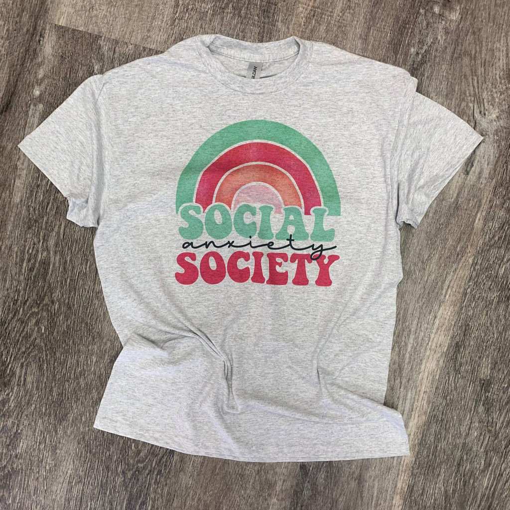 Social Anxiety Society On Ash Gray - Adult & Kids T-Shirts, Sweatshirts & Hoodies apparel design preview 1