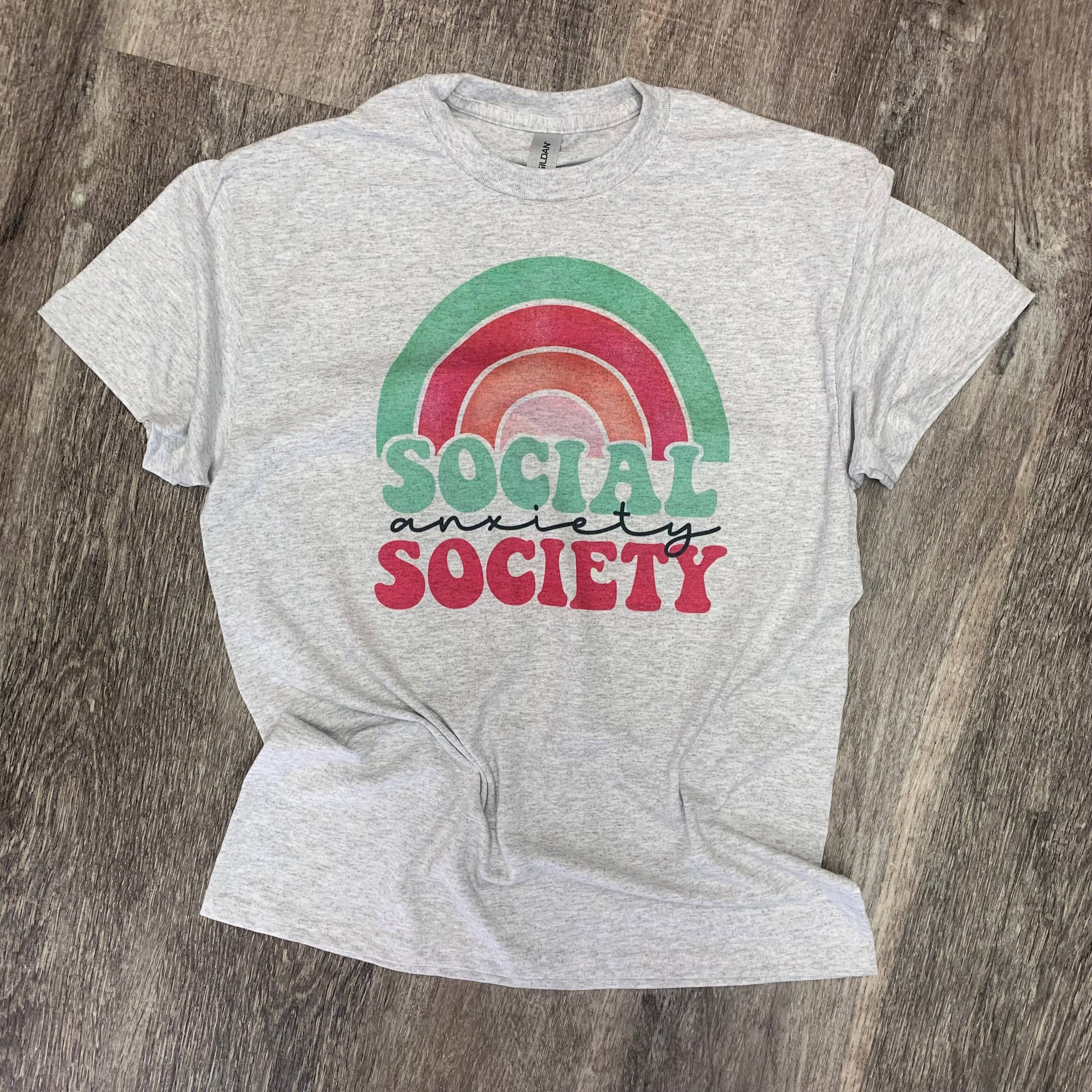 Social Anxiety Society On Ash Gray - Adult & Kids T-Shirts, Sweatshirts & Hoodies apparel design preview 1