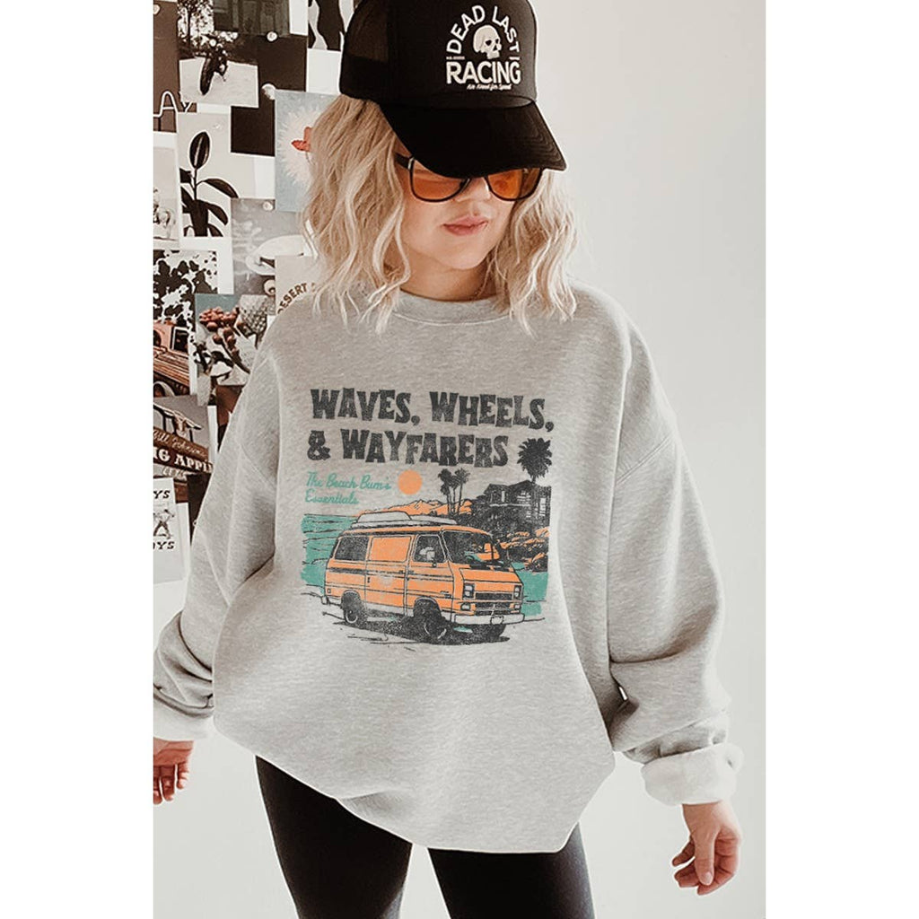 Waves Wheels and Wayfarers Vintage Graphic - Adult & Kids T-Shirts, Sweatshirts & Hoodies apparel design preview 1
