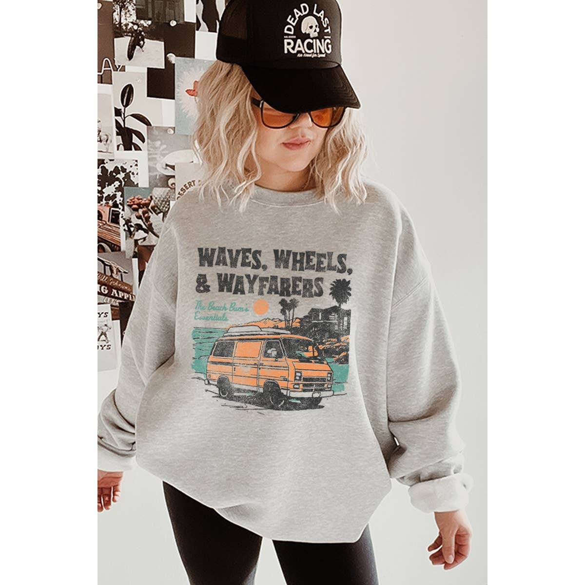 Waves Wheels and Wayfarers Vintage Graphic - Adult & Kids T-Shirts, Sweatshirts & Hoodies apparel design preview 1