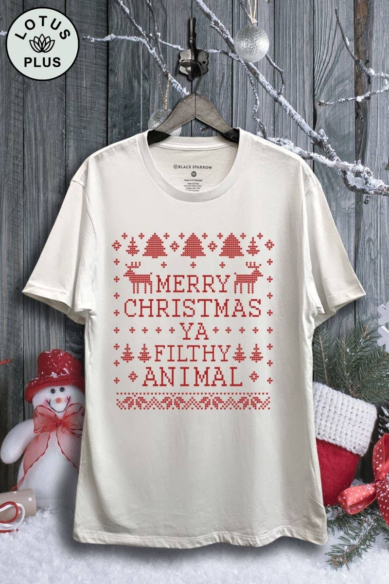 Merry Christmas Ya Filthy Animal Graphic Top - Adult & Kids T-Shirts, Sweatshirts & Hoodies apparel design preview 1