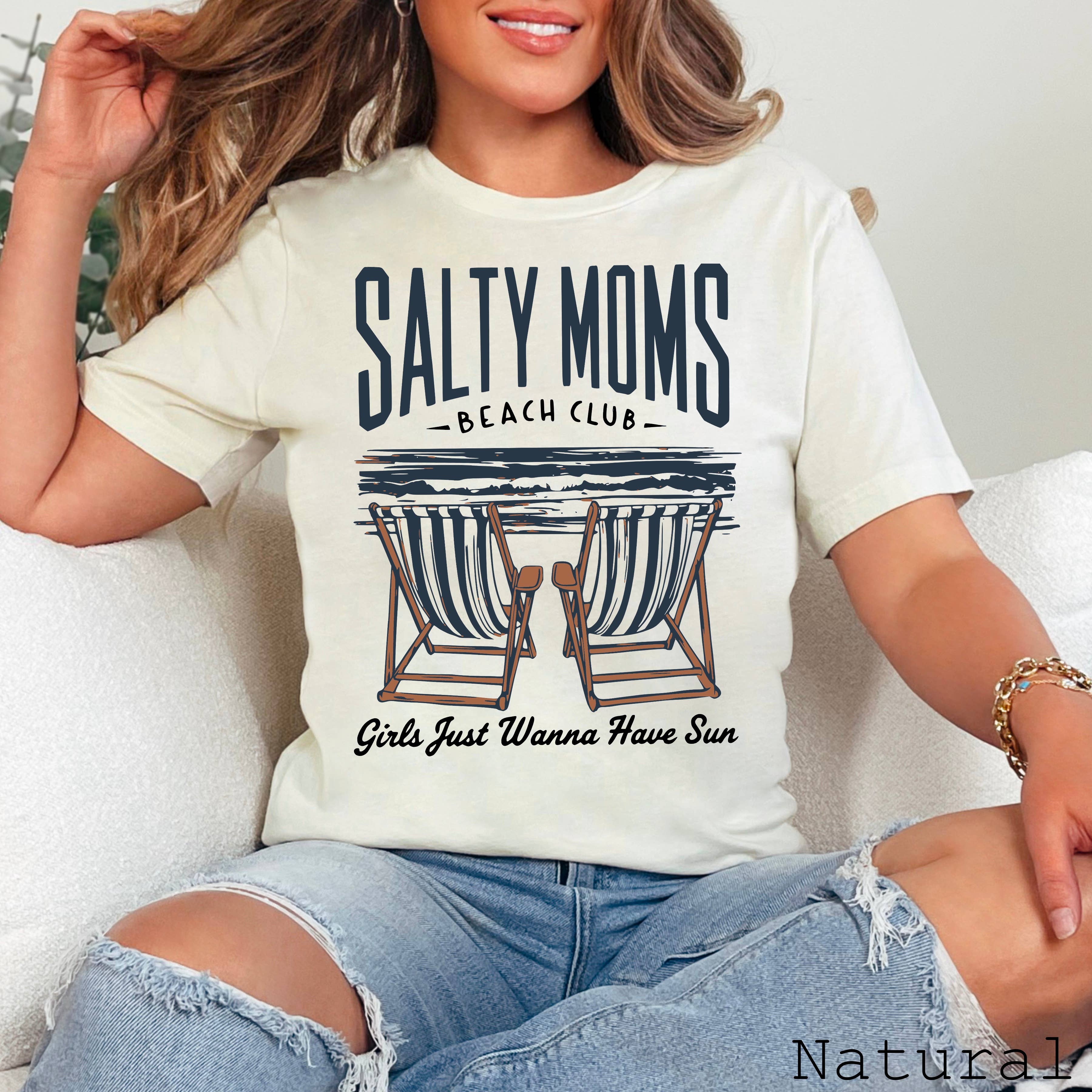 Salty Mom'S Beach Club Women'S Graphic Bella Canvas - Adult & Kids T-Shirts, Sweatshirts & Hoodies apparel design preview 1