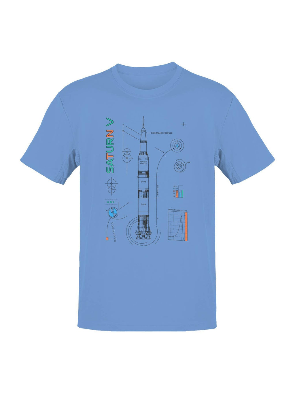 Saturn V Rocket Blueprint Design Men's - Adult & Kids T-Shirts, Sweatshirts & Hoodies apparel design preview 1