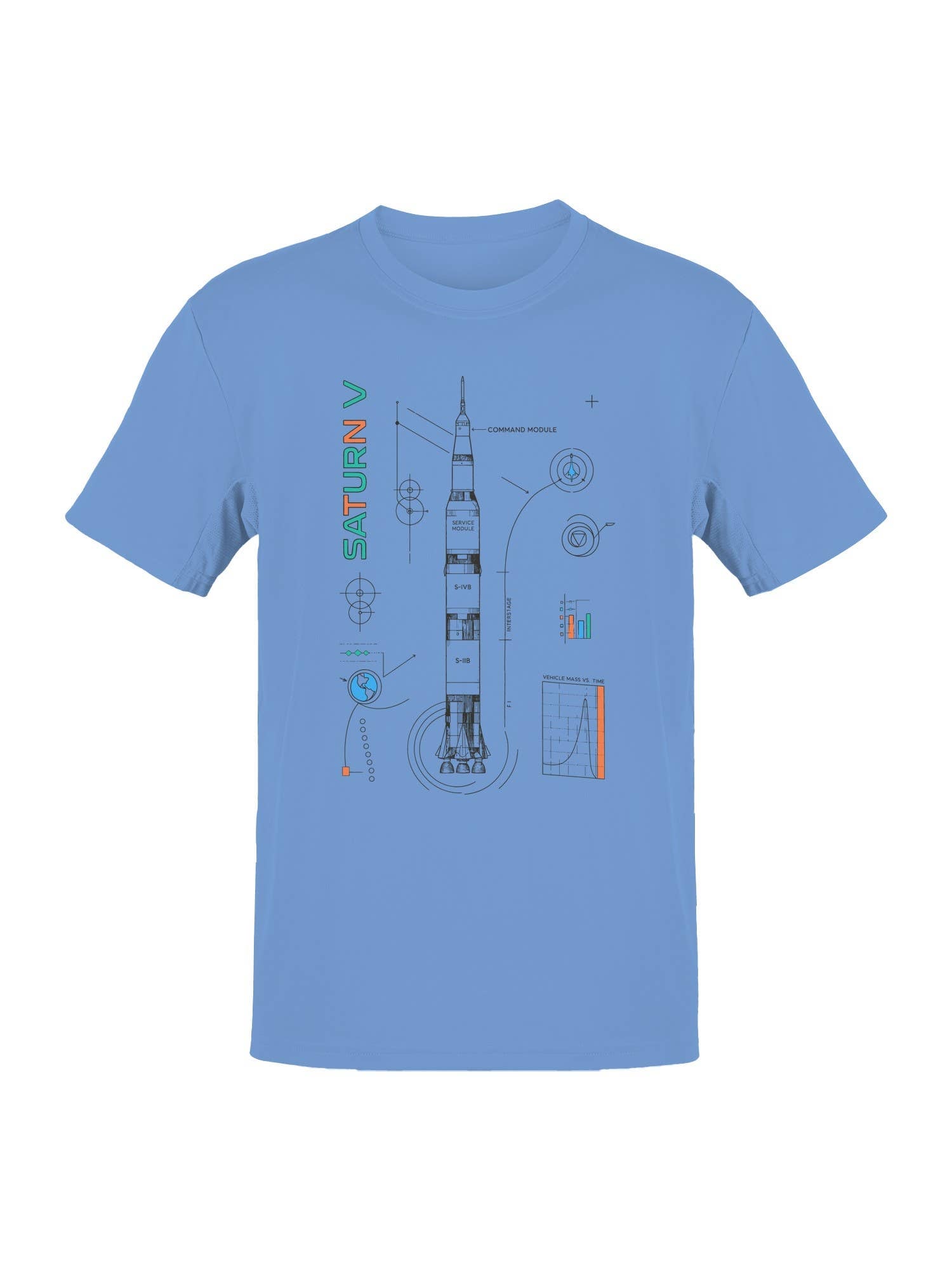 Saturn V Rocket Blueprint Design Men's - Adult & Kids T-Shirts, Sweatshirts & Hoodies apparel design preview 1