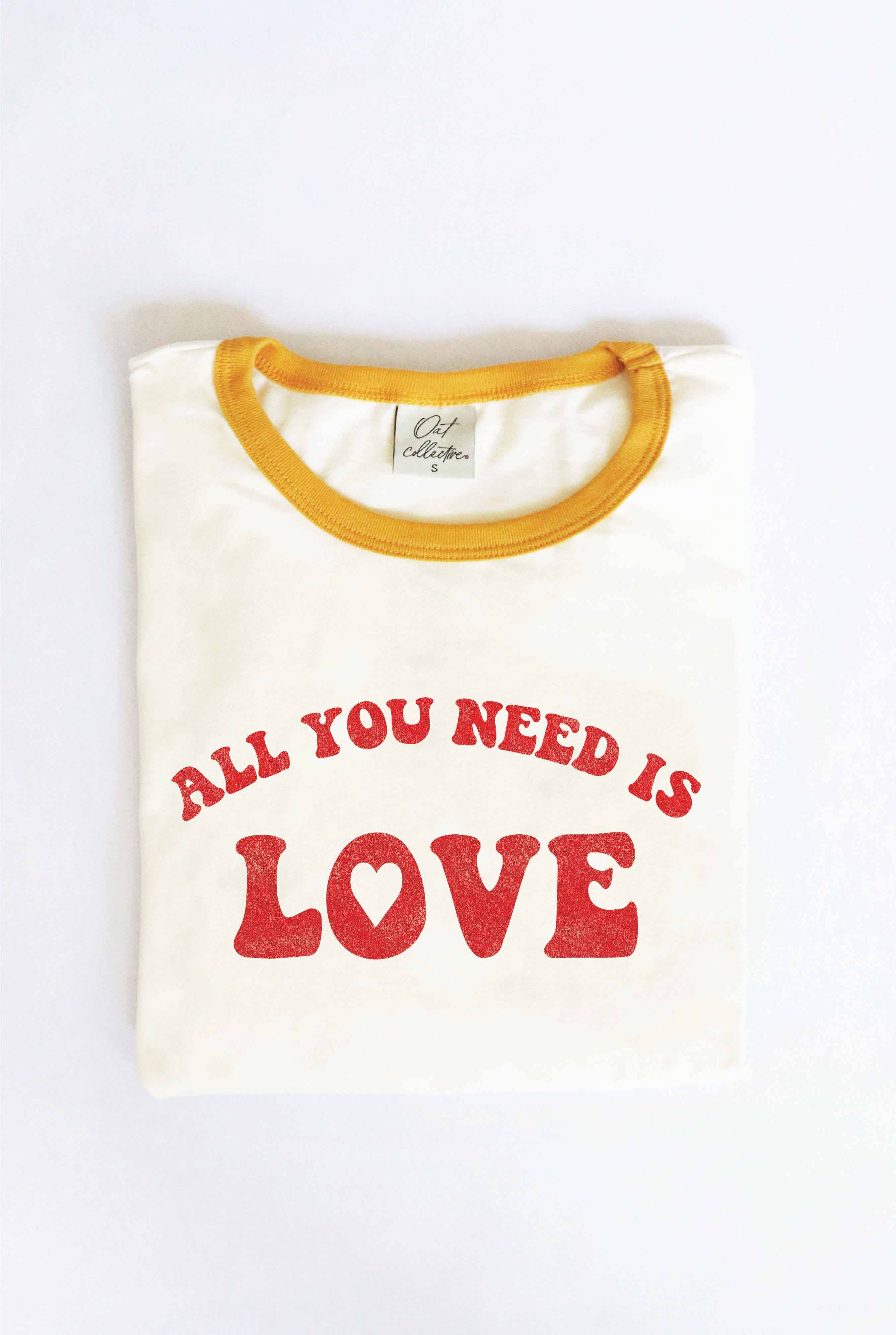 All You Need Is Love Ringer Graphic - Adult & Kids T-Shirts, Sweatshirts & Hoodies apparel design preview 1