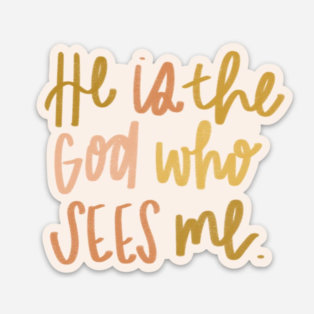God Who Sees Me Sticker Christian Gift - Adult & Kids T-Shirts, Sweatshirts & Hoodies apparel design preview 1
