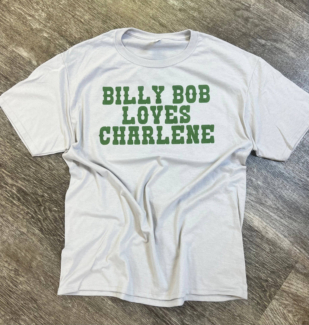 Billy Bob Loves Charlene On Silver - Adult & Kids T-Shirts, Sweatshirts & Hoodies apparel design preview 1