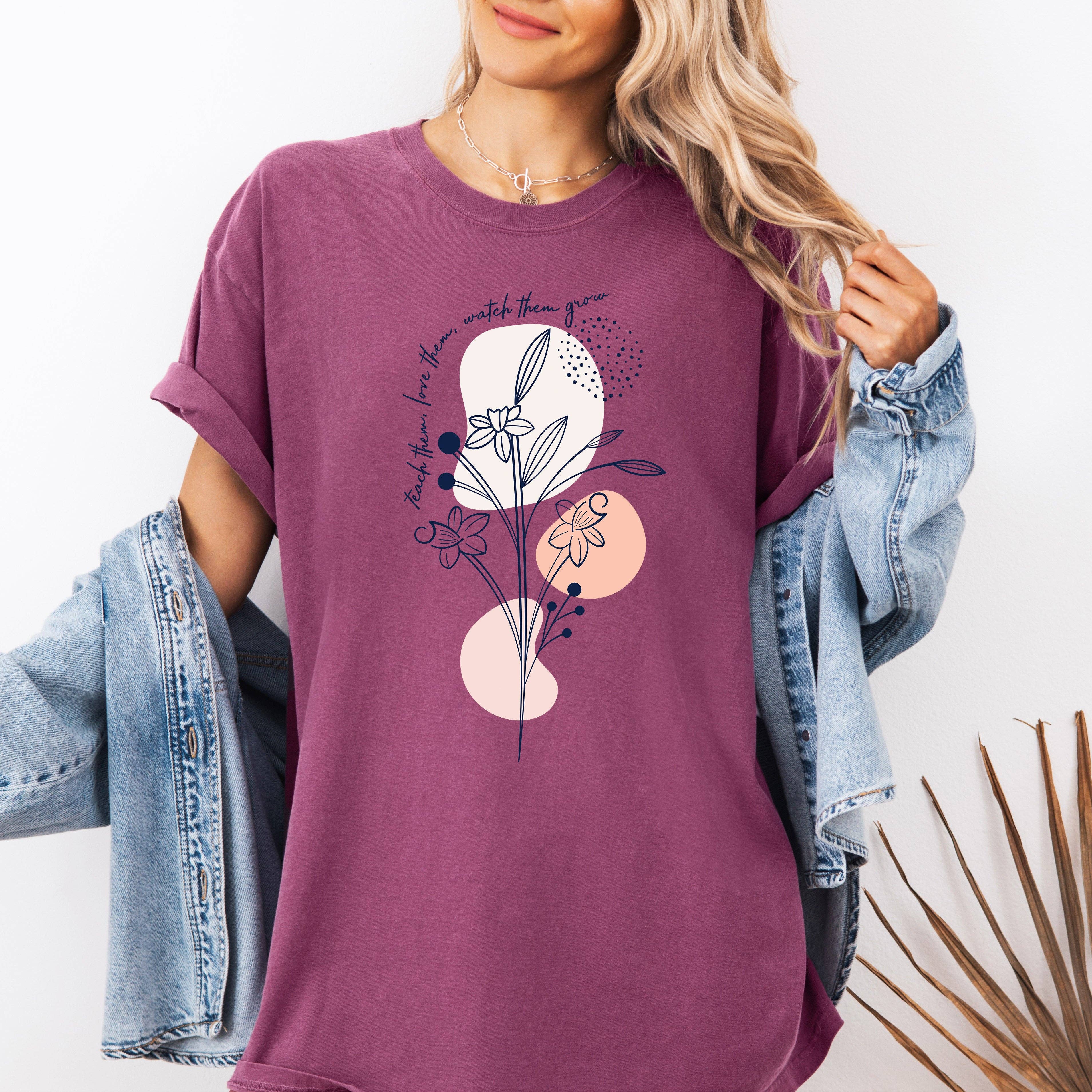 Teach Them Love Teacher, Back To School Cute - Adult & Kids T-Shirts, Sweatshirts & Hoodies apparel design preview 1