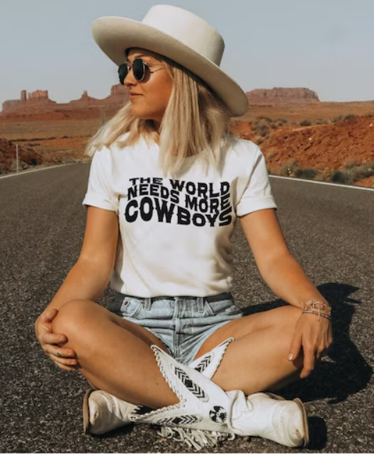 The World Needs More Cowboys Bucking Horse Western - Adult & Kids T-Shirts, Sweatshirts & Hoodies apparel design preview 1
