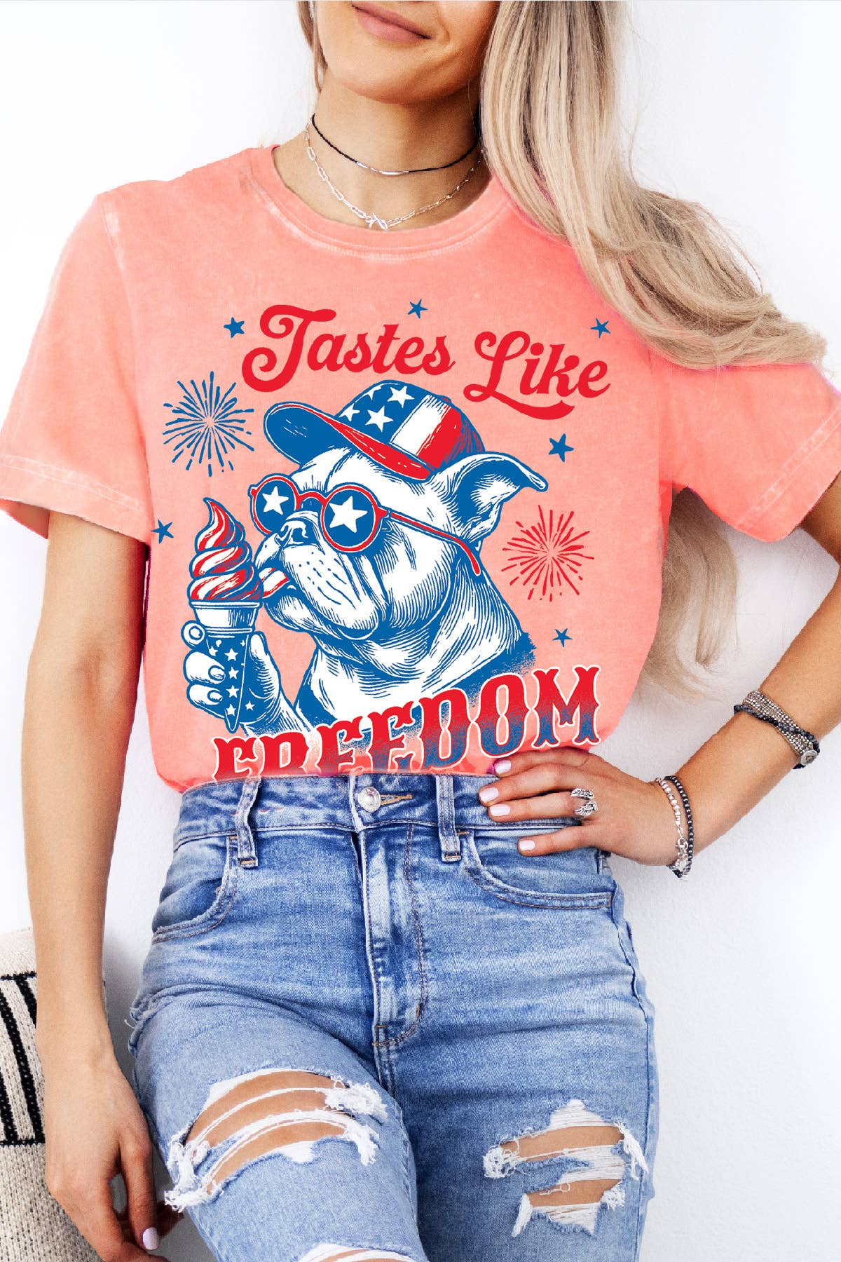 Women Freedom Graphic Print Mineral Wash Top - Adult & Kids T-Shirts, Sweatshirts & Hoodies apparel design preview 1