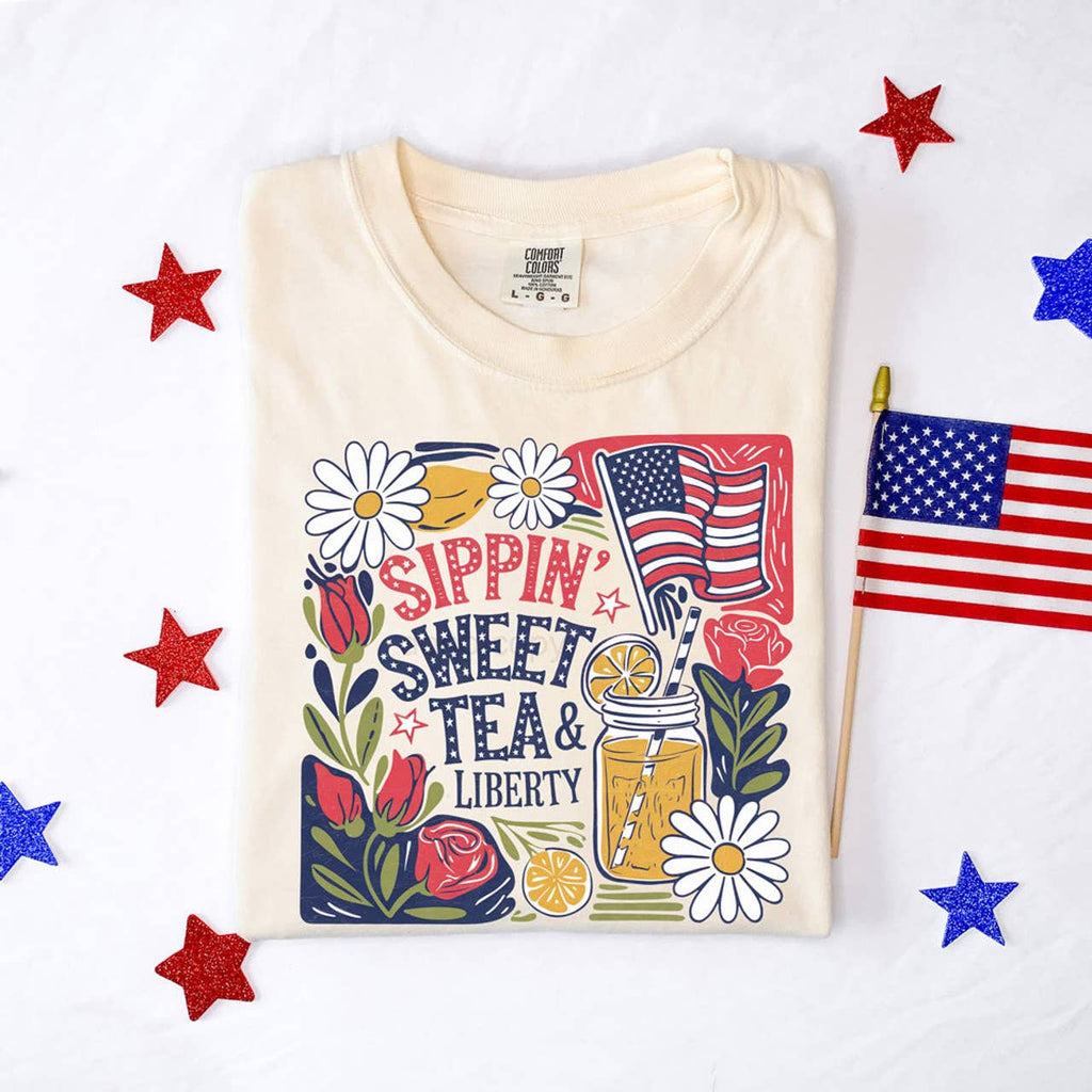 Sippin' Sweet Tea Liberty - Adult & Kids T-Shirts, Sweatshirts & Hoodies apparel design preview 1