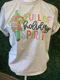 Full of Holiday Spirit On Ash Gray - Adult & Kids T-Shirts, Sweatshirts & Hoodies apparel design preview 1