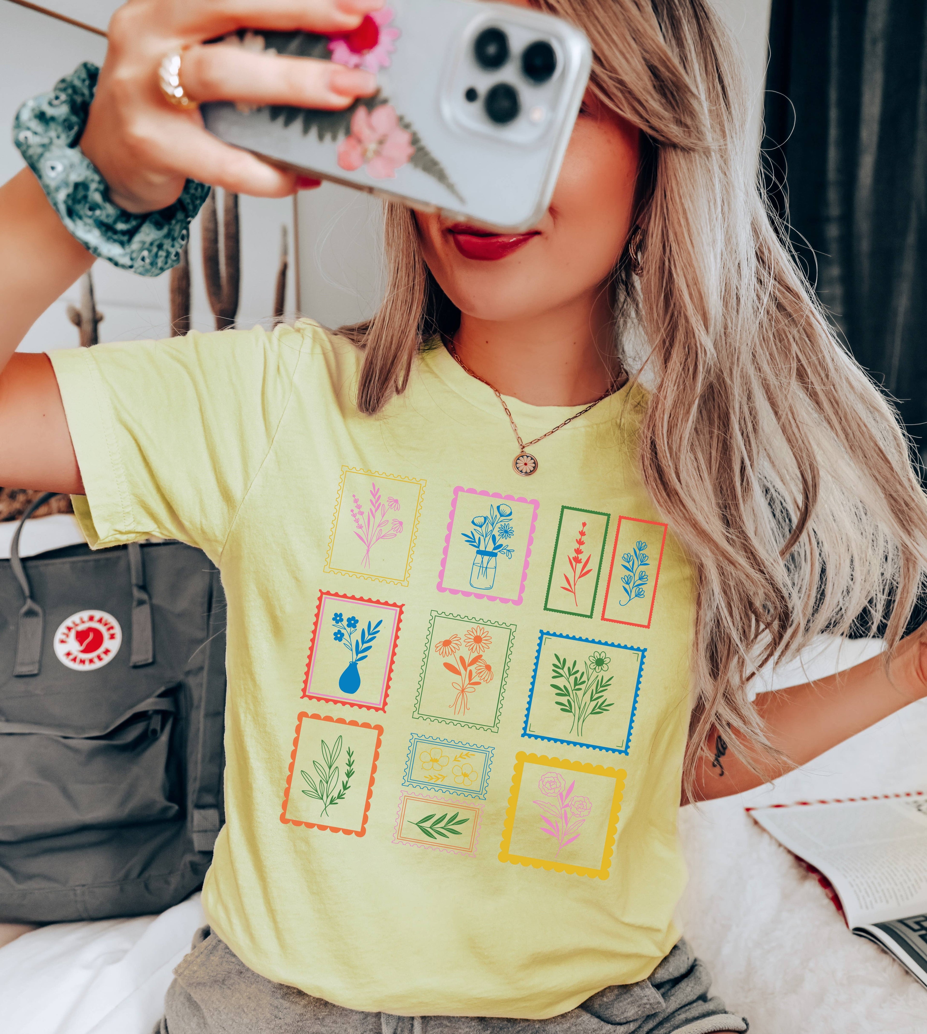 Floral Stamps Retro Graphic Botanical Women's - Adult & Kids T-Shirts, Sweatshirts & Hoodies apparel design preview 1