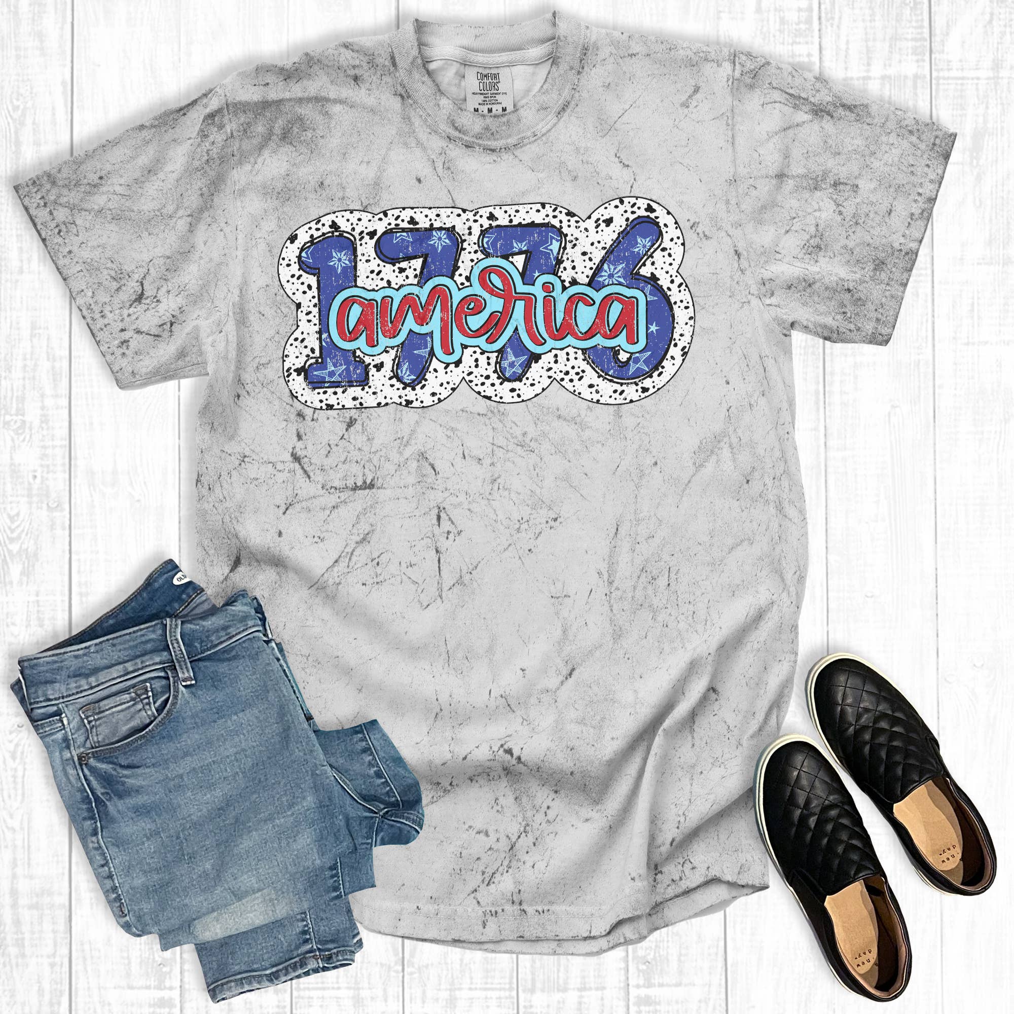 4th of July 1776 America Comfort Colors Graphic - Adult & Kids T-Shirts, Sweatshirts & Hoodies apparel design preview 1