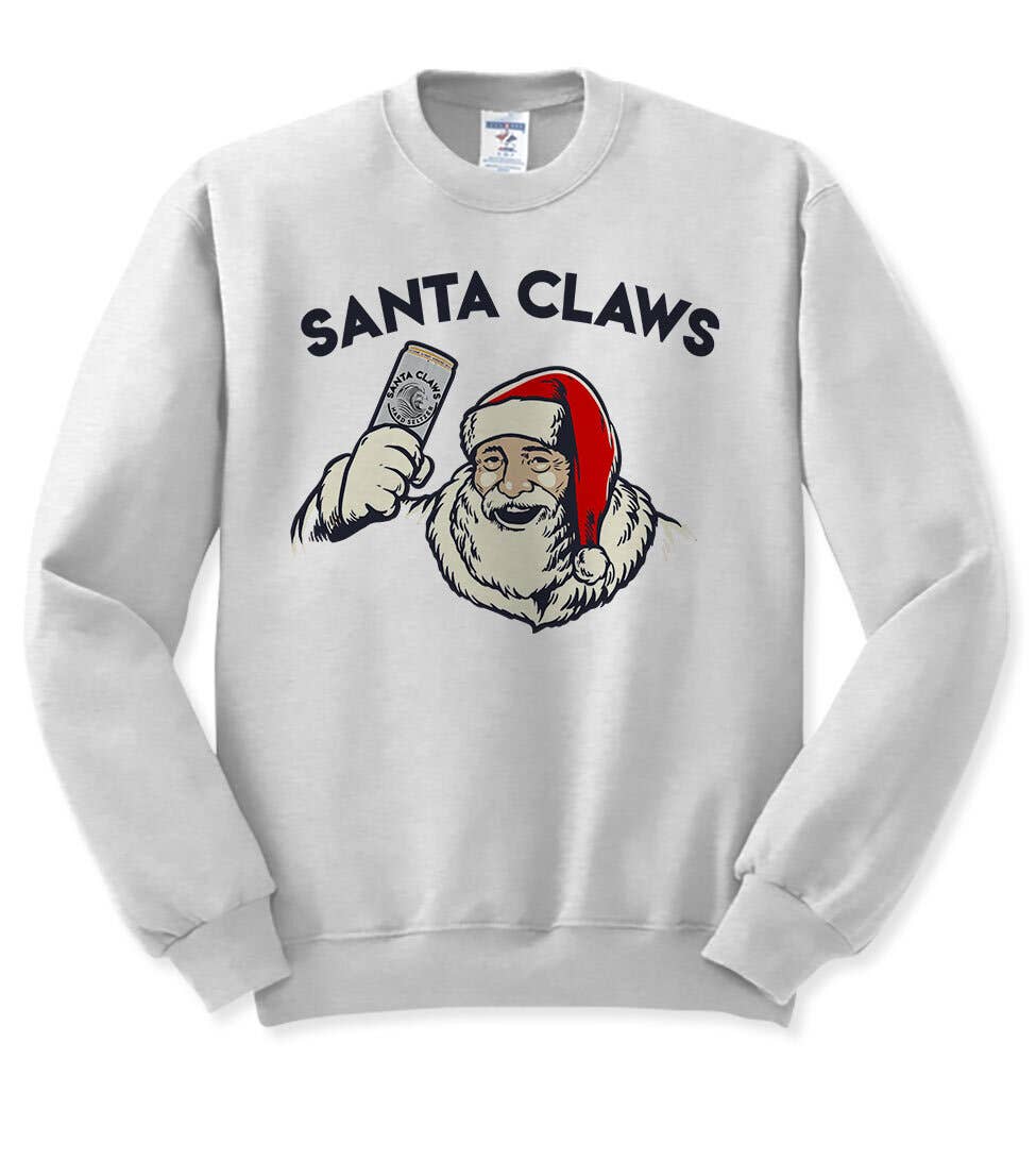 Santa Claws Christmas Sweater White Claw Fun - Adult & Kids T-Shirts, Sweatshirts & Hoodies apparel design preview 1
