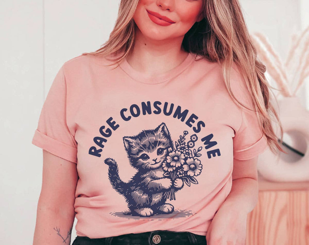 Rage Consumes Me Kitten Funny Weird Animal - Adult & Kids T-Shirts, Sweatshirts & Hoodies apparel design preview 1