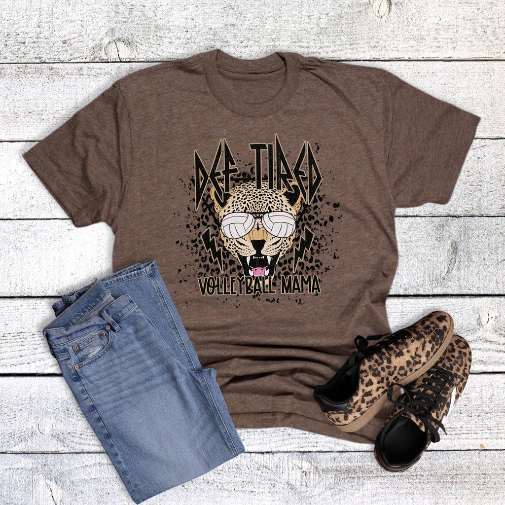 Def Tired Volleyball Mama Graphic - Adult & Kids T-Shirts, Sweatshirts & Hoodies apparel design preview 1