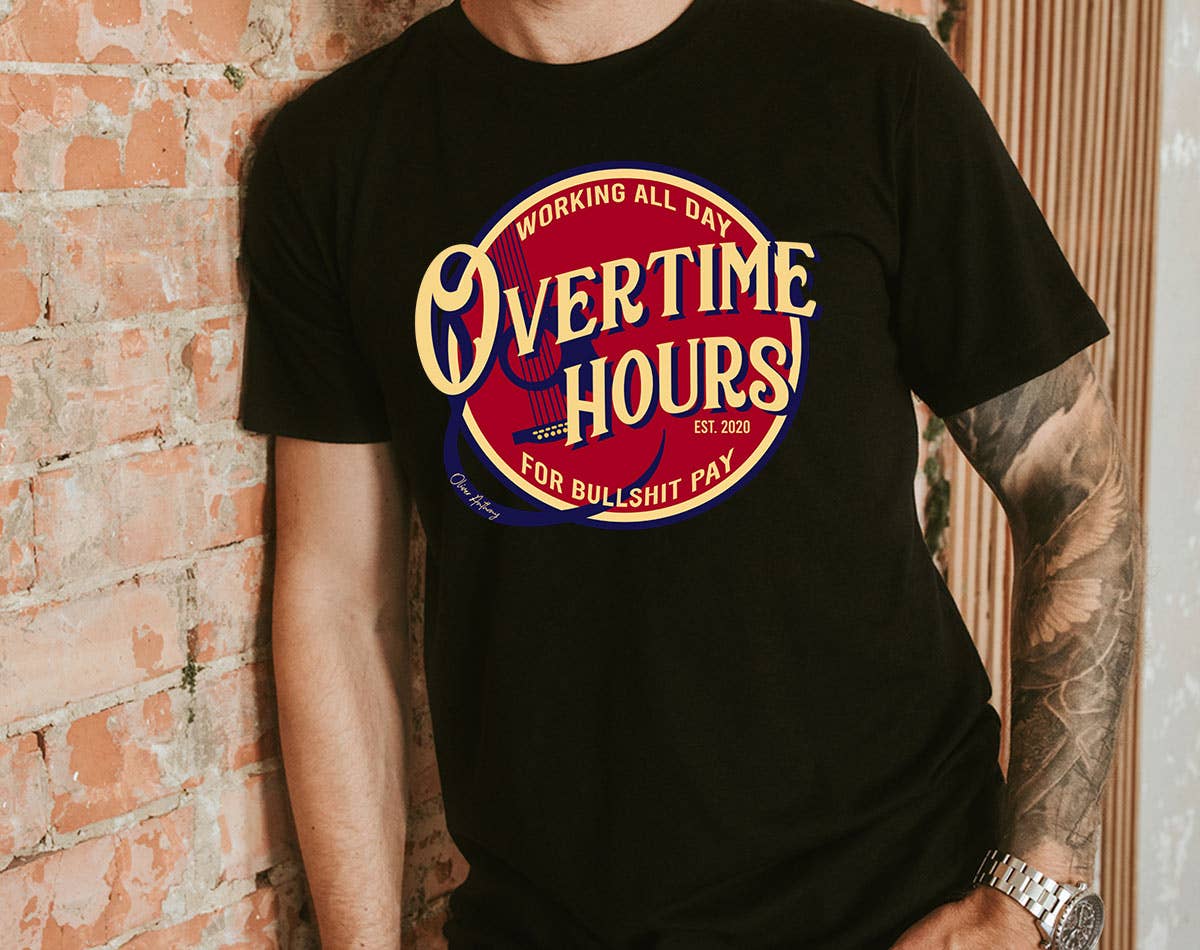 Overtime Hours Oliver Anthony Inspired USA - Adult & Kids T-Shirts, Sweatshirts & Hoodies apparel design preview 1