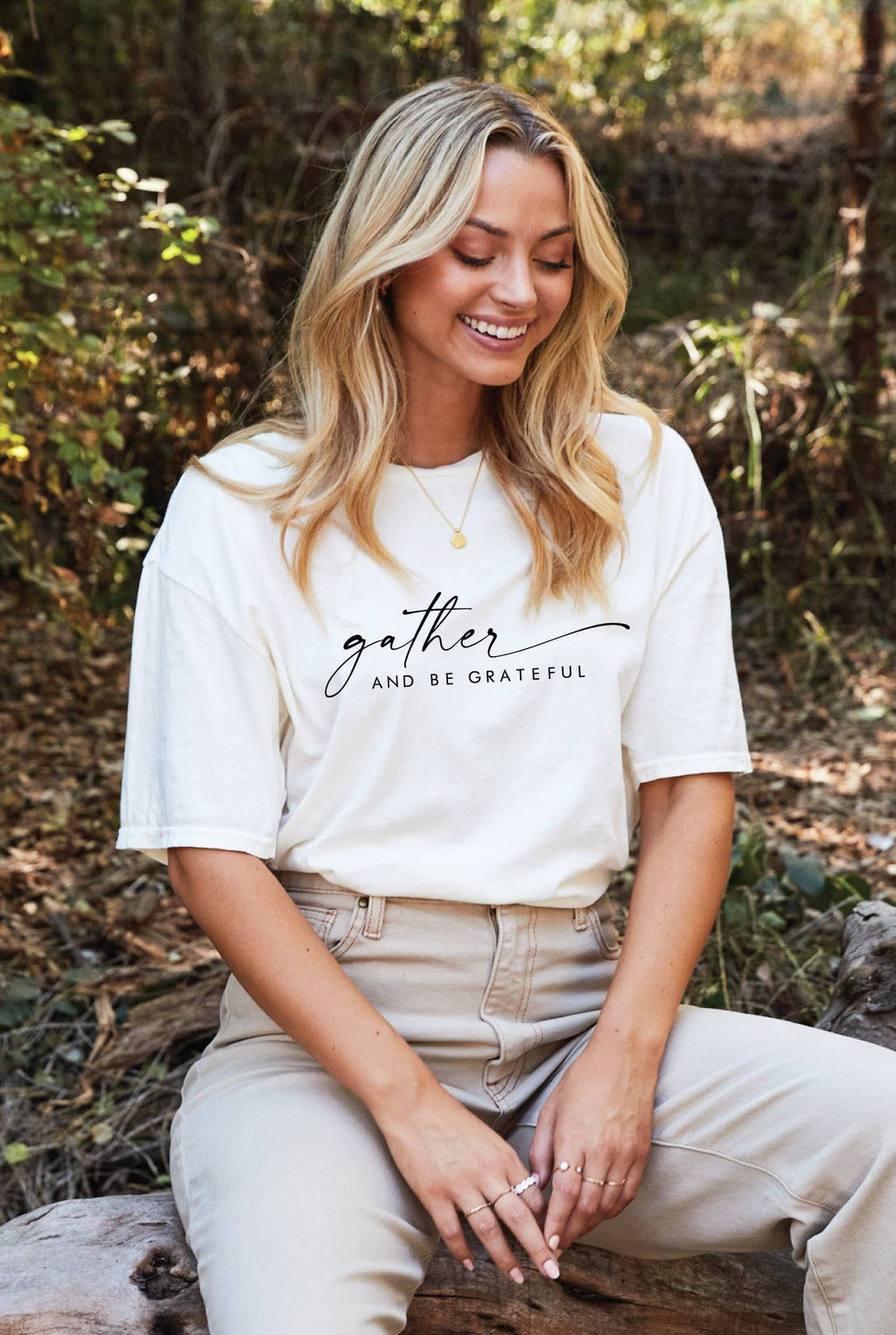 Gather and Be Grateful Mineral Washed Graphic Top - Adult & Kids T-Shirts, Sweatshirts & Hoodies apparel design preview 1