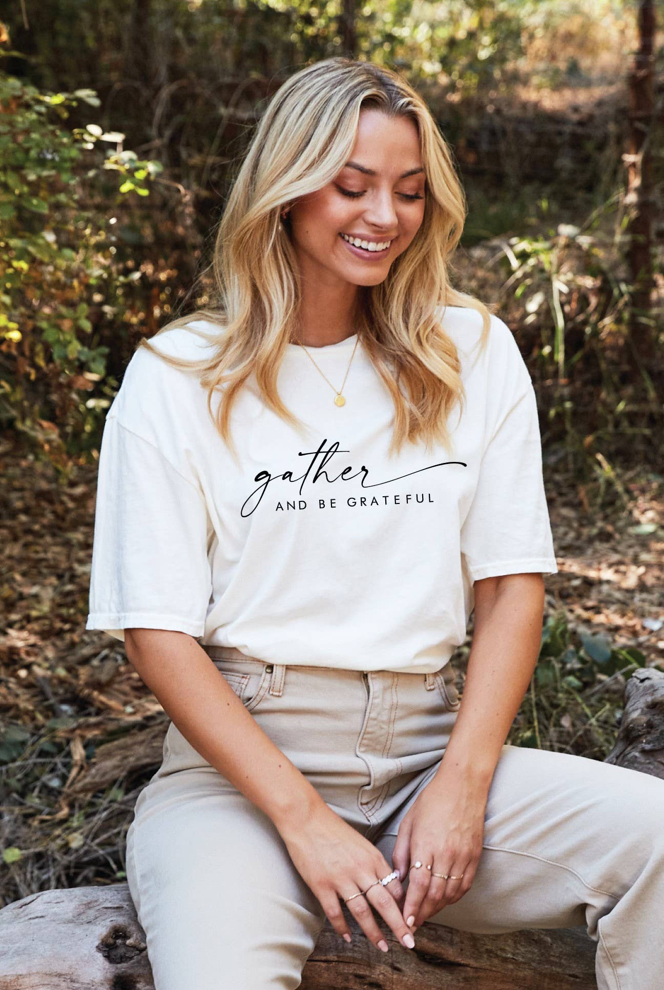 Gather and Be Grateful Mineral Washed Graphic Top - Adult & Kids T-Shirts, Sweatshirts & Hoodies apparel design preview 1