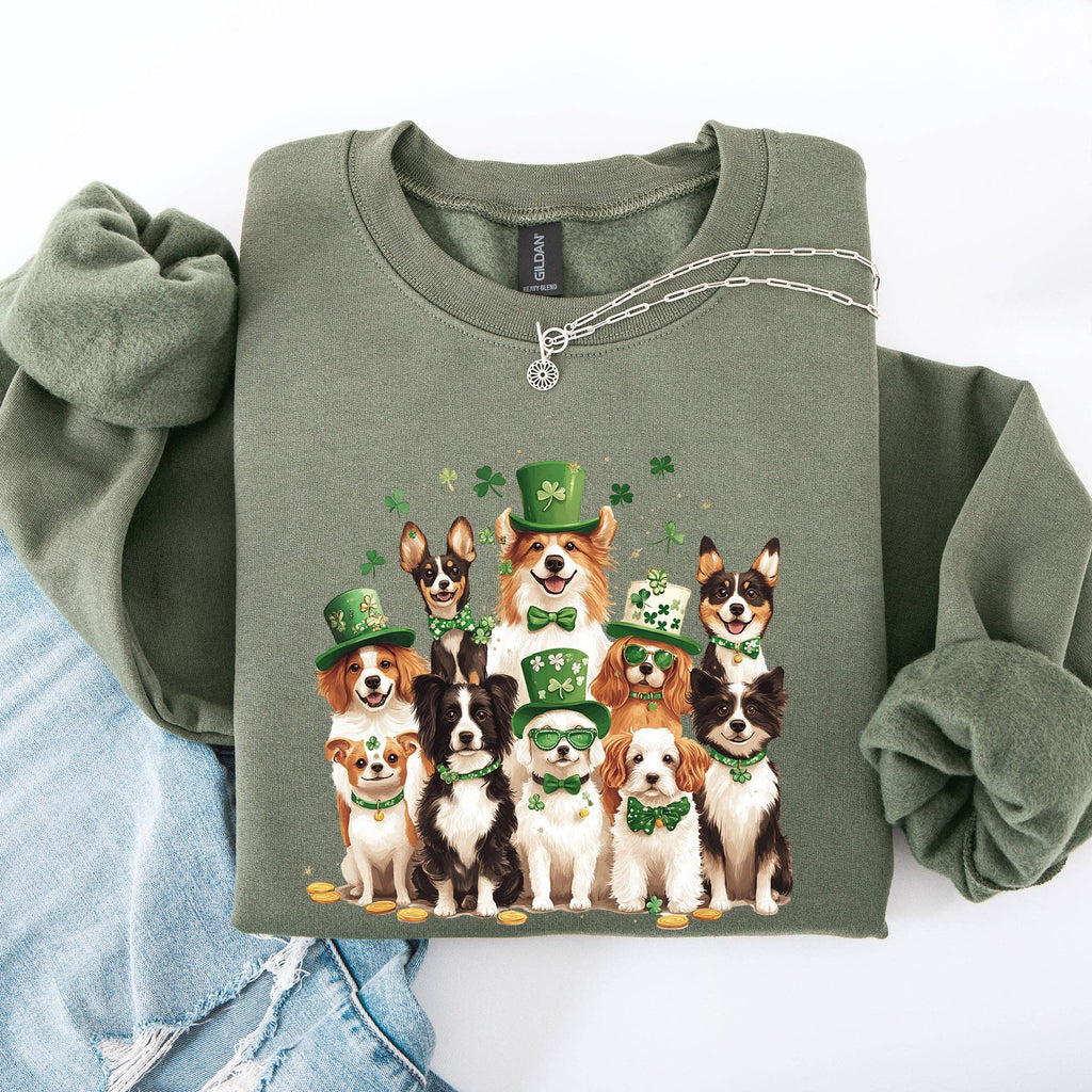 St Patrick's Dogs, Day, Shamrock, - Adult & Kids T-Shirts, Sweatshirts & Hoodies apparel design preview 1