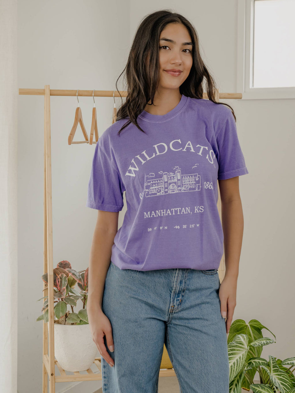 Kansas State Wildcats Stadium Coordinates Violet Cc - Adult & Kids T-Shirts, Sweatshirts & Hoodies apparel design preview 1