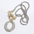 Two Tone Cz Stone Paved Open Oval Pendant Necklace - Adult & Kids T-Shirts, Sweatshirts & Hoodies apparel design preview 1