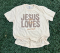 Distressed Jesus Loves You and Me On Cream - Adult & Kids T-Shirts, Sweatshirts & Hoodies apparel design preview 1