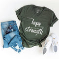 Hope in the Lord Military Green V-Neck Cotton - Adult & Kids T-Shirts, Sweatshirts & Hoodies apparel design preview 1