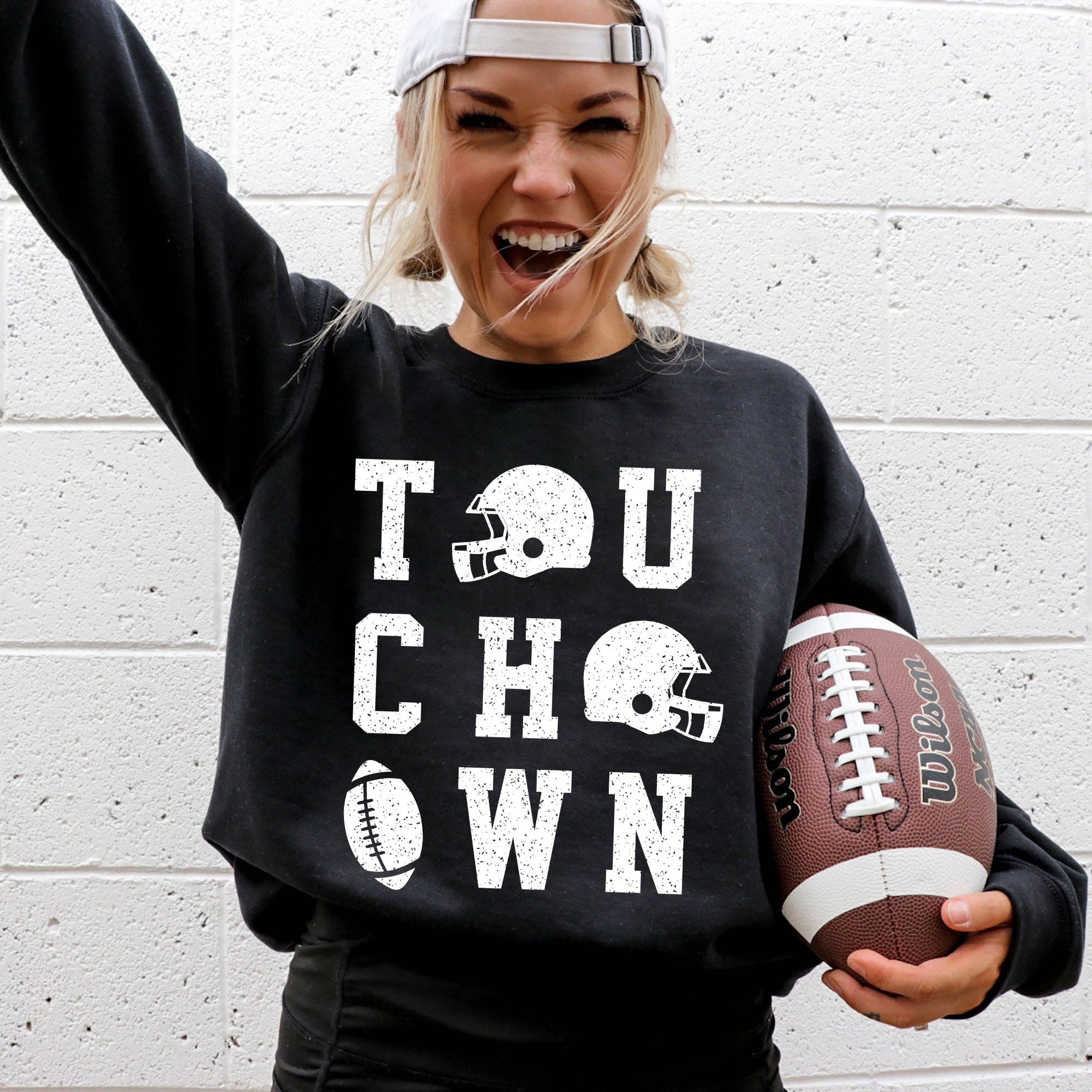 Touchdown, Helmet, Football, Sports, Game Day - Adult & Kids T-Shirts, Sweatshirts & Hoodies apparel design preview 1