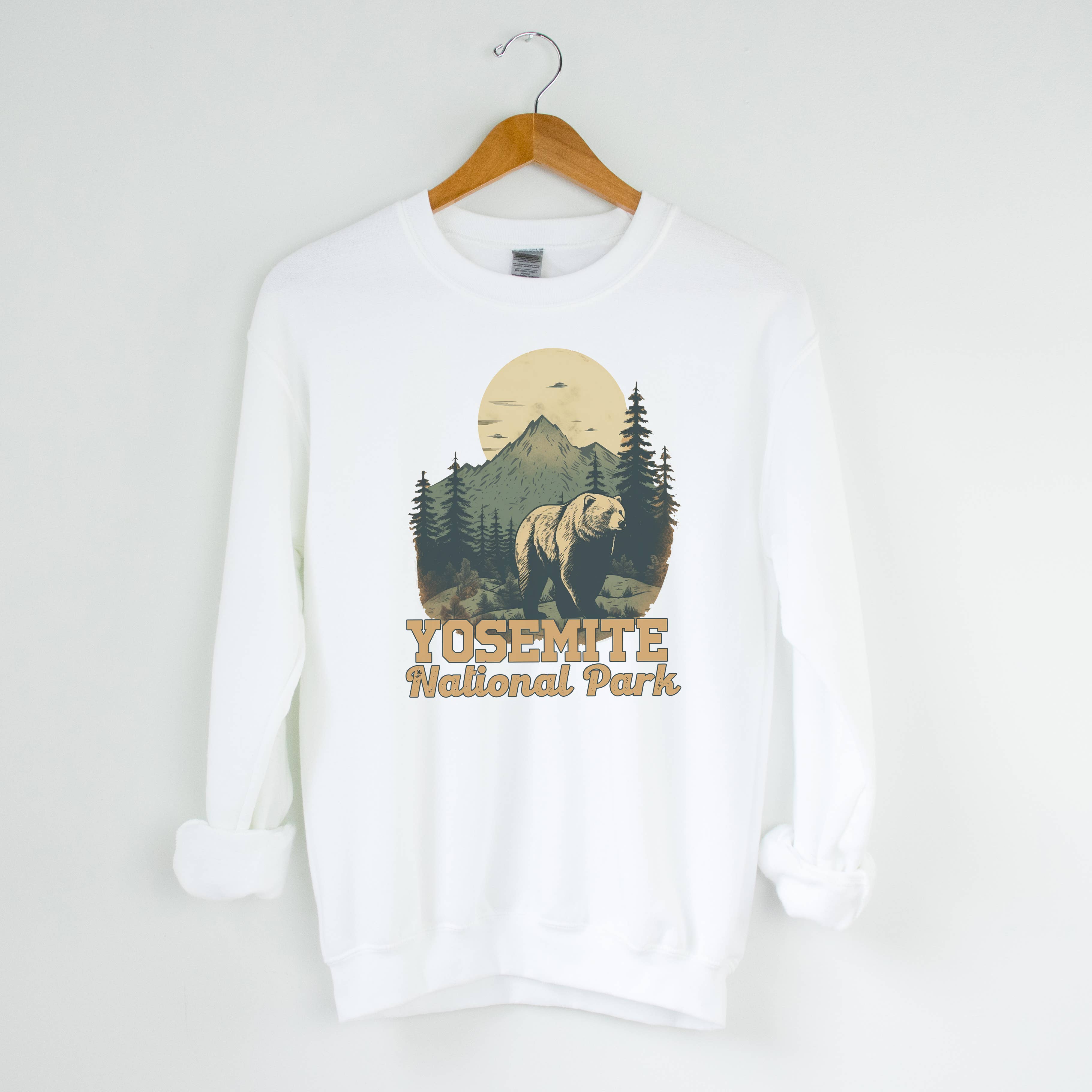 Yosemite White Crewneck National Park Sizes S-2XL - Adult & Kids T-Shirts, Sweatshirts & Hoodies apparel design preview 1