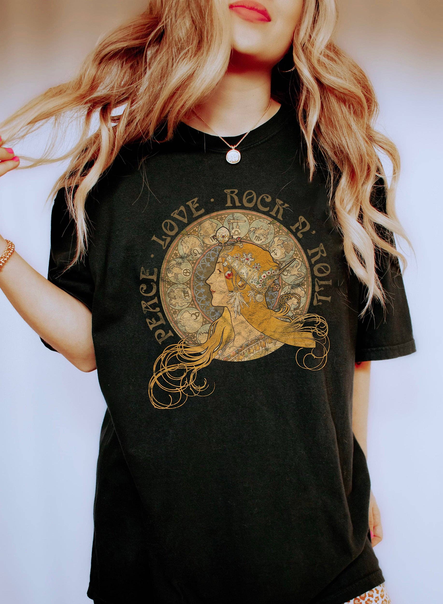 Peace Love Rock N' Roll - Adult & Kids T-Shirts, Sweatshirts & Hoodies apparel design preview 1