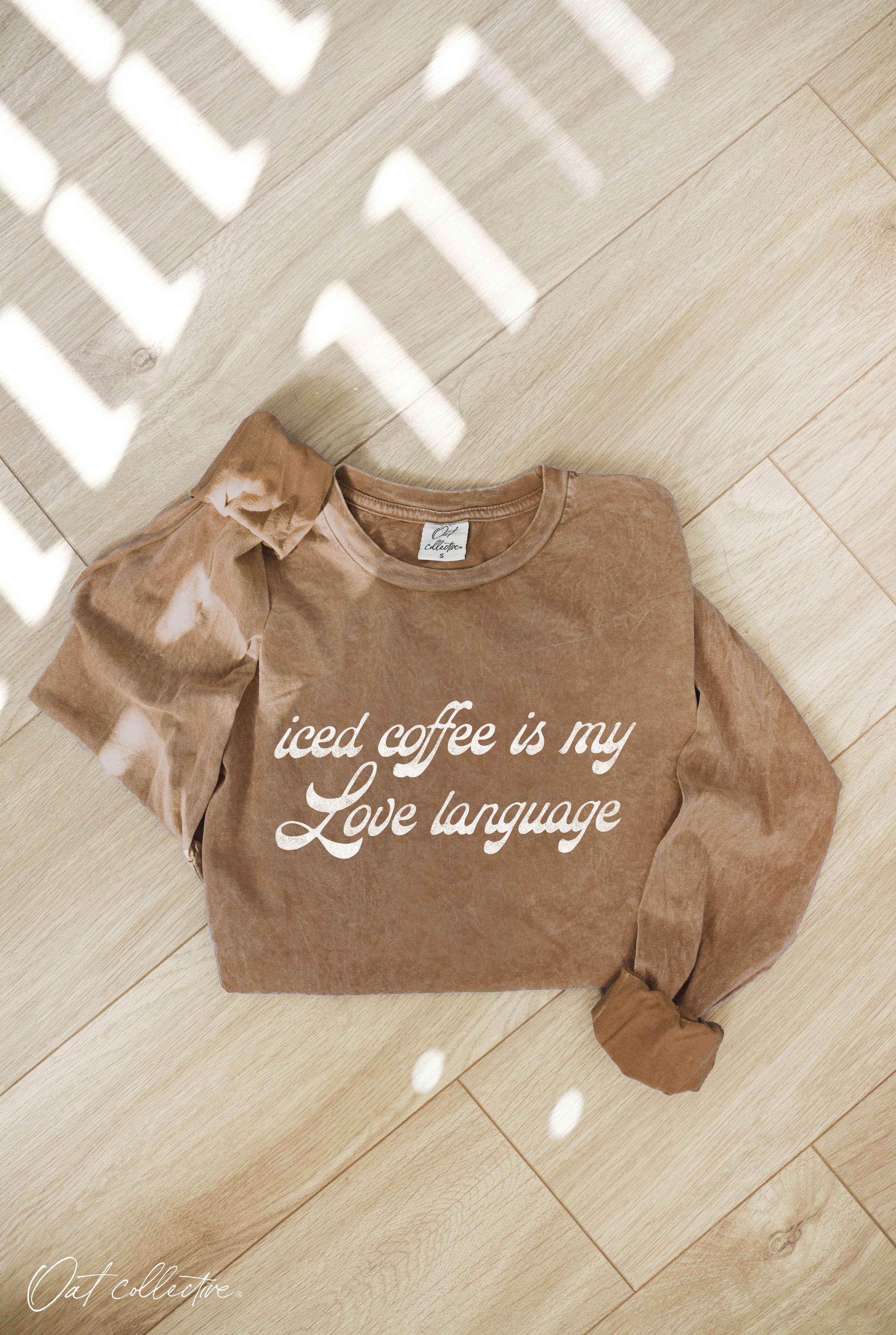 Iced Coffee Is My Love Mineral Washed Graphic - Adult & Kids T-Shirts, Sweatshirts & Hoodies apparel design preview 1