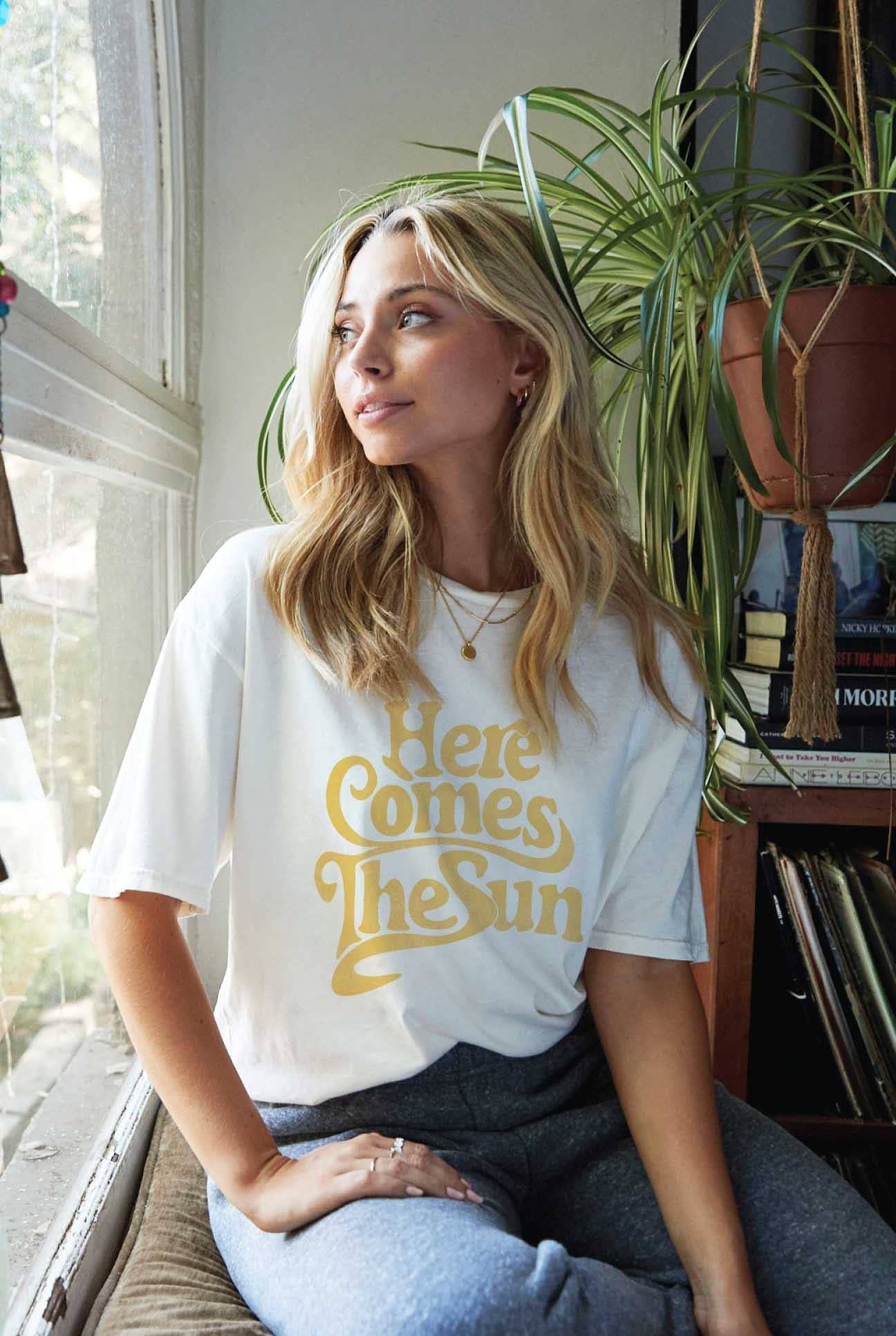 Here Comes the Sun Mineral Washed Graphic Top - Adult & Kids T-Shirts, Sweatshirts & Hoodies apparel design preview 1