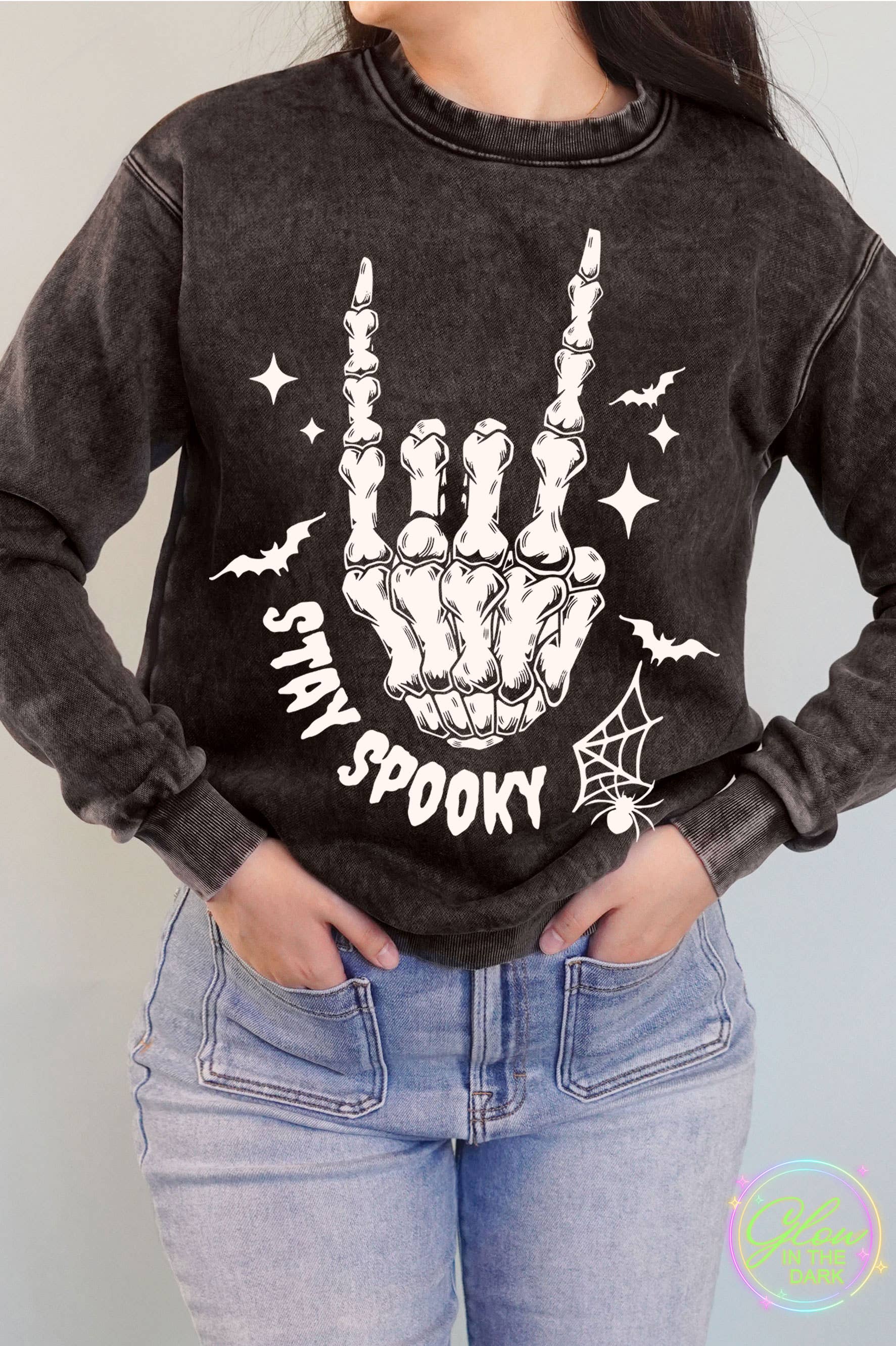 Stay Spooky Glow in the Dark Mineral Brushed - Adult & Kids T-Shirts, Sweatshirts & Hoodies apparel design preview 1