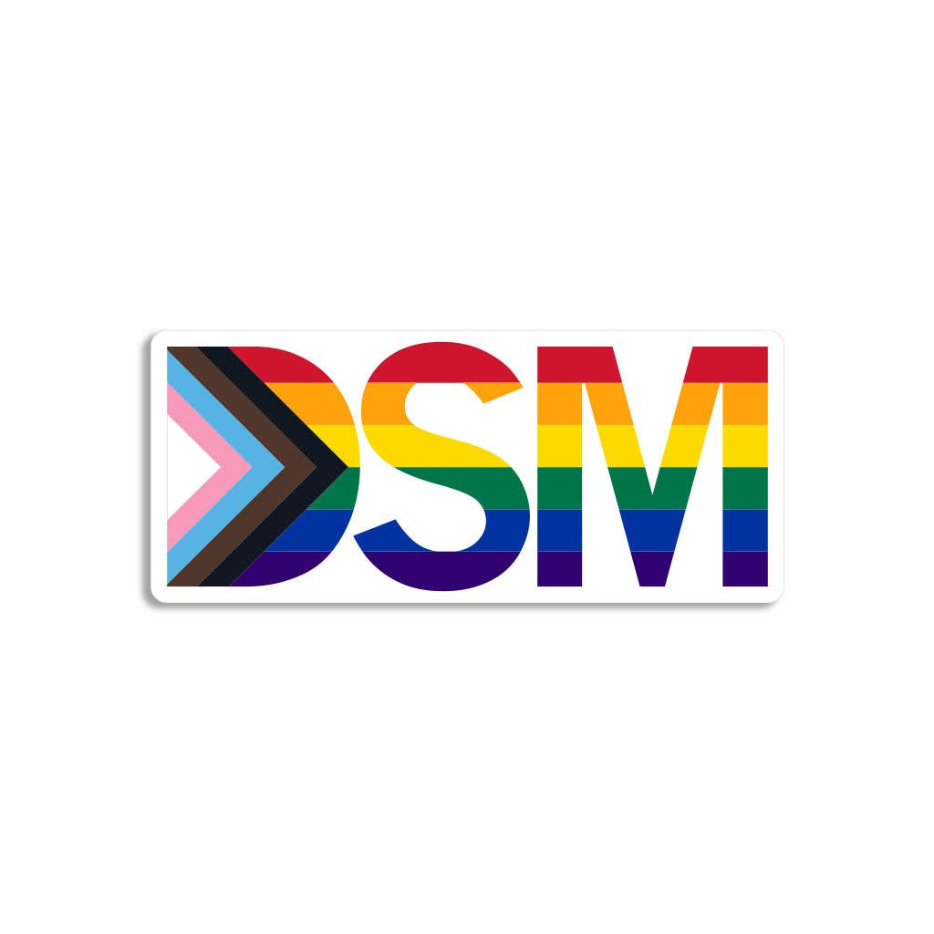 Dsm Text Progress Pride Flag Die-Cut Sticker - Adult & Kids T-Shirts, Sweatshirts & Hoodies apparel design preview 1