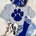Royal Blue Silver Glitter Paw - Adult & Kids T-Shirts, Sweatshirts & Hoodies apparel design preview 1