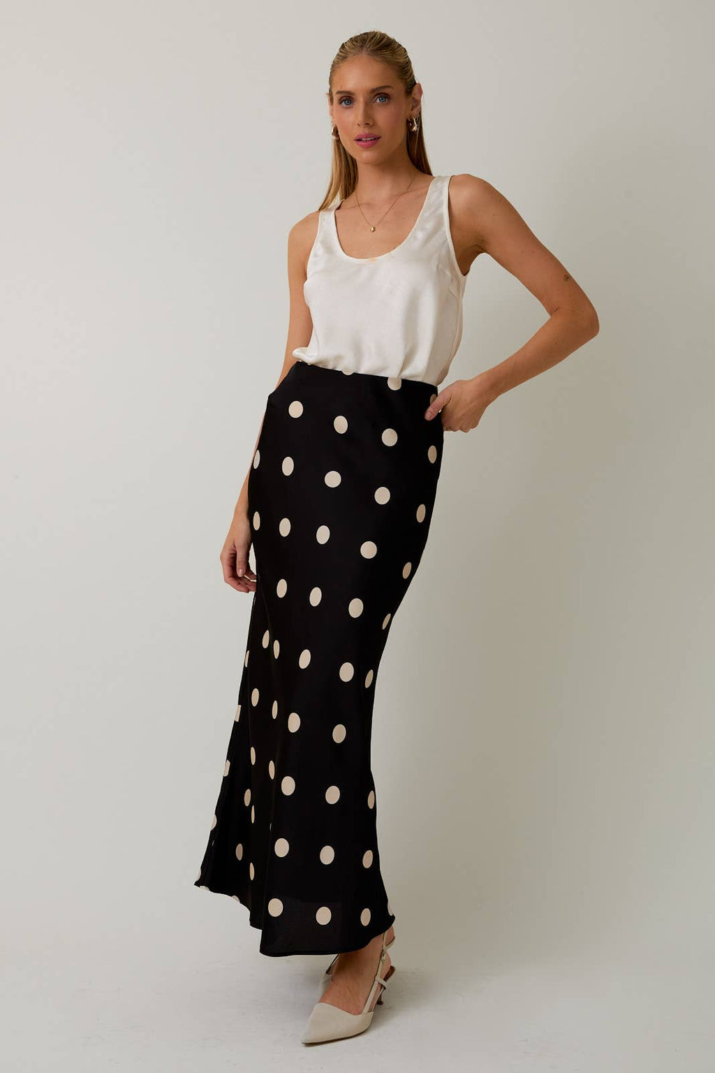 Satin Midi Skirt in Polka Dot - Adult & Kids T-Shirts, Sweatshirts & Hoodies apparel design preview 1
