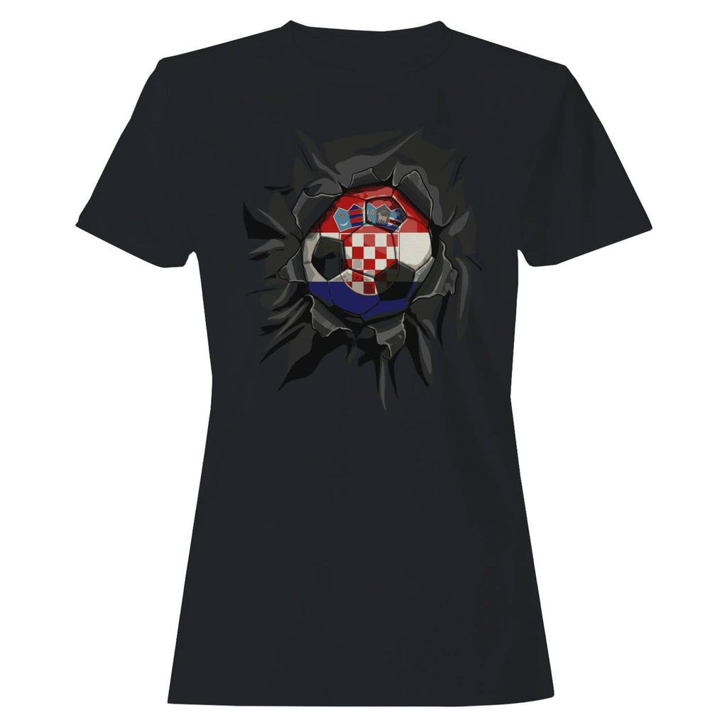 Croatia Soccer Ripped Women's - Adult & Kids T-Shirts, Sweatshirts & Hoodies apparel design preview 1