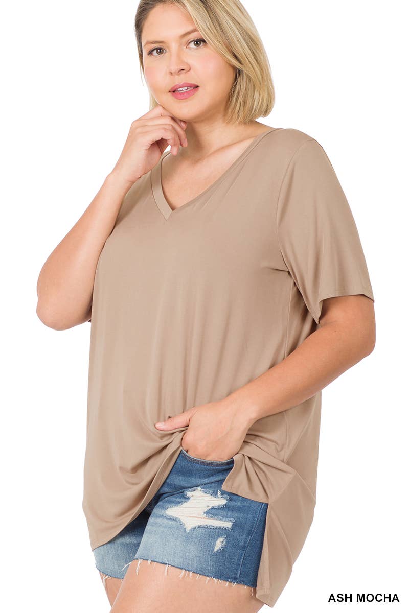 ...SI-21686 Plus Size Pre Washed Real Modal V-Neck - Adult & Kids T-Shirts, Sweatshirts & Hoodies apparel design preview 1