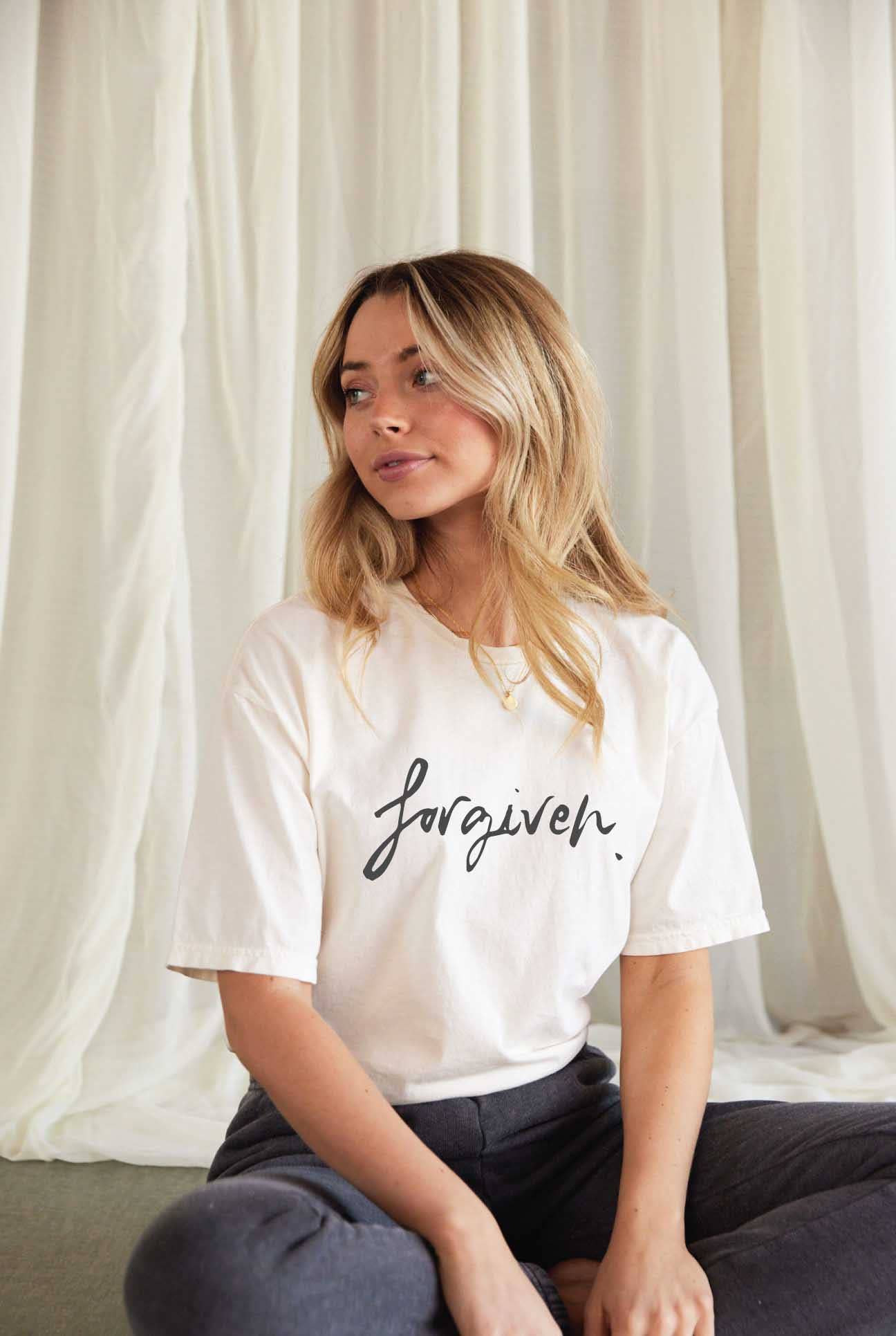 Forgiven Mineral Washed Graphic Top - Adult & Kids T-Shirts, Sweatshirts & Hoodies apparel design preview 1