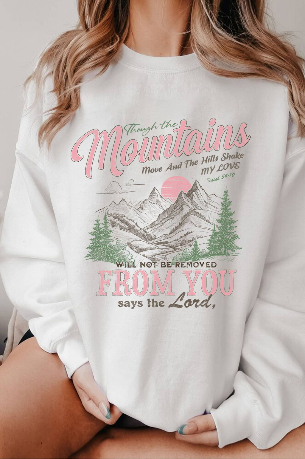Says the Lord Mountains Graphic Brushed - Adult & Kids T-Shirts, Sweatshirts & Hoodies apparel design preview 1