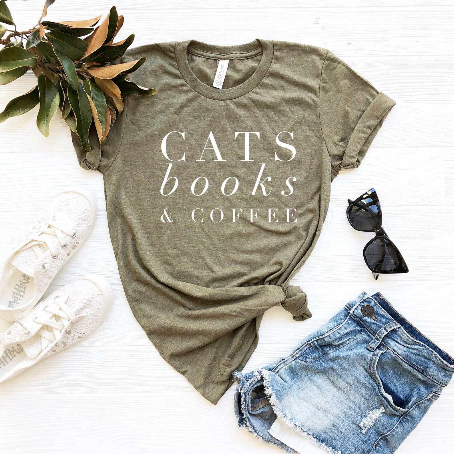 Cats Books Coffee - Adult & Kids T-Shirts, Sweatshirts & Hoodies apparel design preview 1